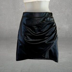 SHEIN Black Ruched Mini Pencil Skirt